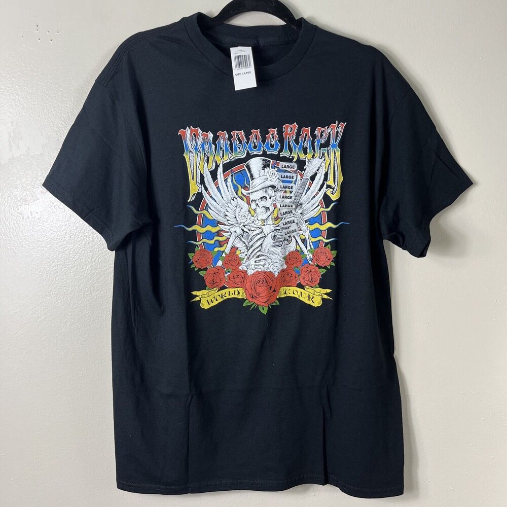 Voodoo rock world tour t shirt mens size Large Black